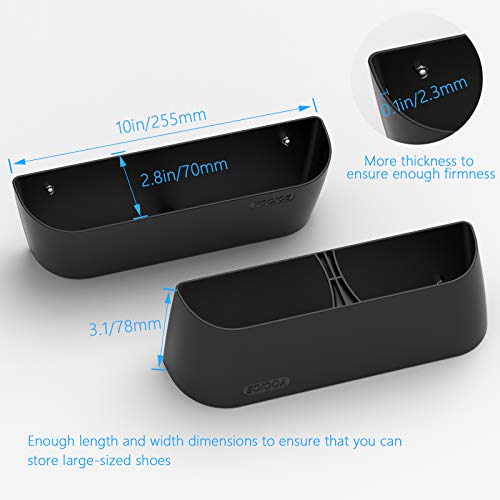 Wall Mounted Shoes Rack 2Pack with Sticky Hanging Strips, Plastic Shoes Holder Storage Organizer,Door Shoe Hangers (SM03-Black-2) - color: SM03-Black-2