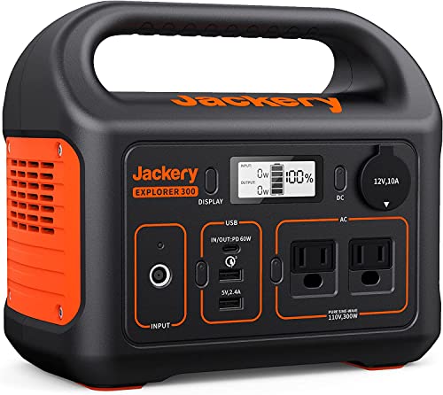 Jackery Portable Power Station Explorer 300, 293Wh Backup Battery, Solar Generator (Solar Panel Not Included) for RV Outdoors Camping Hunting Blackout(Renewed)