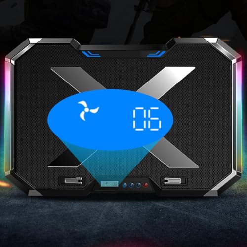 GANAZONO Gaming Laptop Cooling Pad with RGB LED Fan, Touch Control, Alloy Material, 7-Angle Adjustable Stand, Large Quiet Fan for Enhanced Cooling Effect