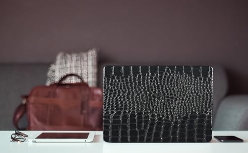 Crocodile Case for MacBook Air 13 Inch 2021 2020 2019 2018 M1 A2337 A2179 A1932, MacBook Air M1 Case, Aligator Skin Snakeskin PU Leather Hardshell & Keyboard Cover for Mac Air 13.3, Shiny Black - color: # Shiny Black Crocodile