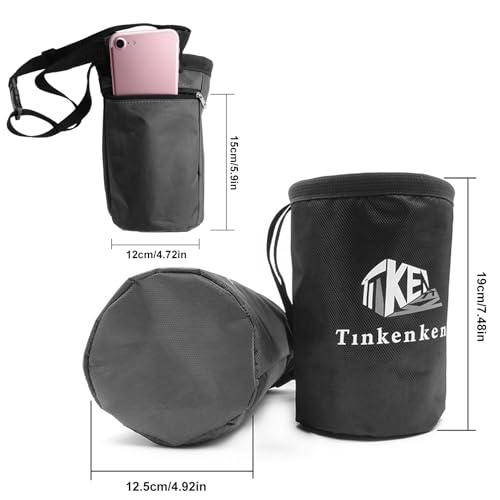 Rock Climbing Chalk Bag | Drawstring Rock Bucket Bag - High Capacity, Leakproof Magnesia Sack with Adjustable Carabiner, Rock Climbing Gear Equipment for Weight-Lifting