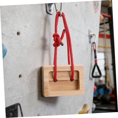 2pcs Portable Wooden Rock Climbing Hangboard for Indoor Fitness Routines Modular Climbing Training Board for Building Finger Strength and Endurance with Khaki Finish