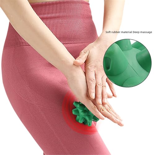 Massage Roll Balls, 2 Pack Spiky Massage Balls Deep Tissue Trigger Point and Myofascial Release for Plantar Fasciitis Relief, Muscle Recovery, 2.8 Inch Diameter (Green) - color: Green