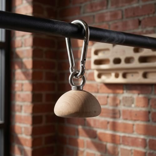 Wooden Half Sphere Grip Strengthener for Climbers, Ergonomic Hand Grip Strength Training Ball with Slip Resistant Surface and Natural Wood Texture, for Rock Climbing and Fitness