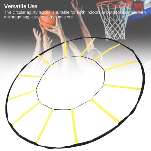 LICAEVEY Nylon Circular Agility Training Ladder, 12 Rungs Design, Enhance Athletic Performance, Soccer Basketball Training Tool