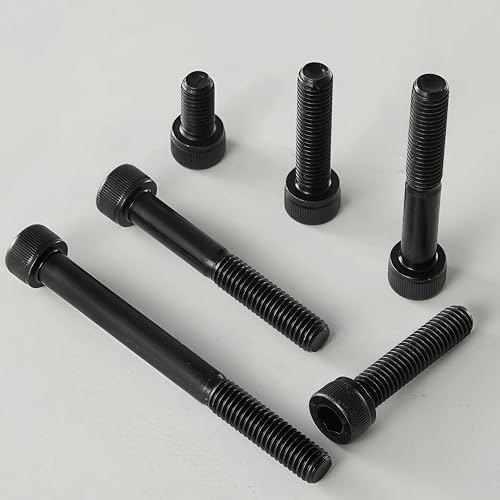 M10-1.5 x 75mm Socket Head Cap Screws, M10x1.5 Bolt, 12.9 Grade Alloy Steel, Allen Socket Drive, Black Oxide Finish, Half Thread, Quantity 6 - size: M10 x 75mm(6PCS)