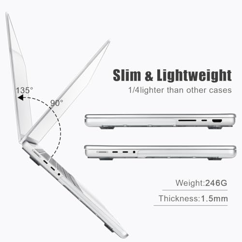 for with MacBook Pro 14 inch Case 2026-2021 M5 M4 M3 M2 M1 Pro/Max A3426 A3427 A3434 A3112 A3401 A2918 A2992 A2779 A2442, Hard Shell with Keyboard Cover+Protective Film, Beacon - color: Lighthouse