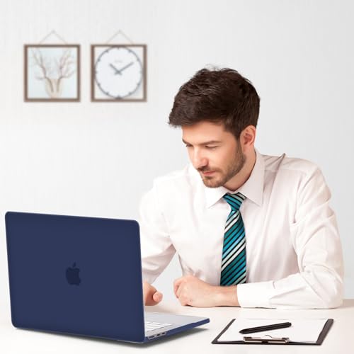 B BELK for MacBook Air 15 inch Case 2026 2025 2024 2023 M5 M4 M3 M2 | Model A3448 A3241 A3114 A2941, Matte Plastic Laptop Hard Shell Case with Keyboard Cover & Screen Protector, Navy Blue - color: Navy Blue