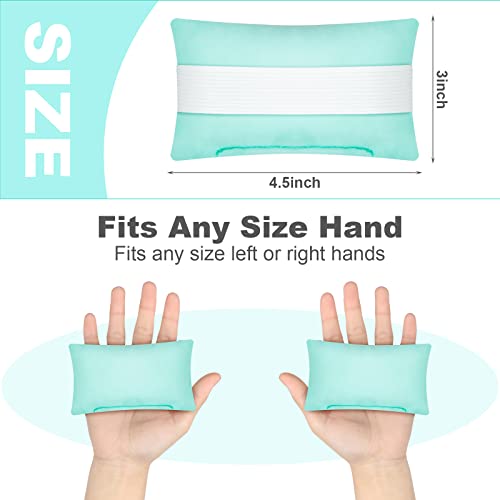 6 Pcs Palm Grip Protector Hand Contracture Cushion with Elastic Band Sweat Resistant Soft Washable Hand Palm Protector Physical Therapy Exercisers for Right Left Finger