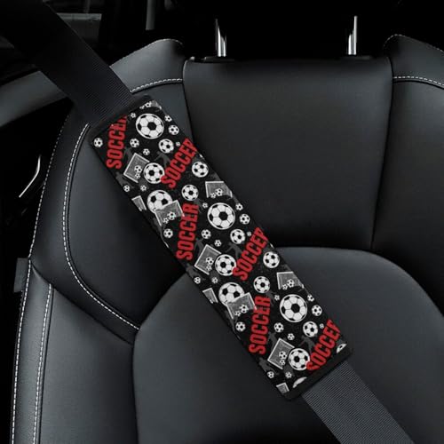 2 Pack Breathable Car Seat Belt Pad for Child, Stroller Pushchair High Chair, Soccer Arts Neck Strap Covers, Neck and Shoulder Support - color: Pattern 714