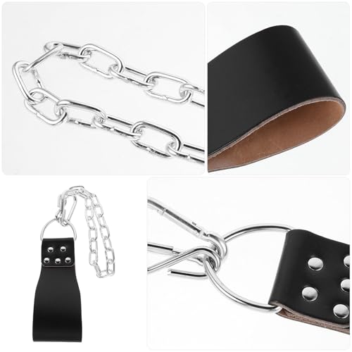 INOOMP Weighted Dip Belt with Heavy-duty Iron Chain Adjustable Gym Weightlifting Belt for Men and Women for Pull-ups Squats and Muscle Training