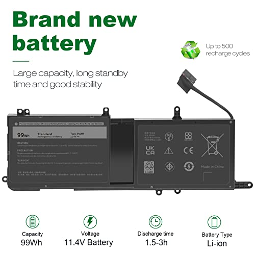 Fancy Buying 9NJM1 44T2R MG2YH Laptop Battery for Dell Alienware 15 R3 R4 17 R4 R5 Series P31E P69F P31E001 P31E002 P69F001 P69F002 HF25D 01D82 546FF 0546FF HF250 0HF250 0MG2YH - size: 11.55*4.19*0.51inch