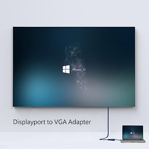 DisplayPort to VGA Adapter, Gold Plated Display Port Converter (Male to Female) for DisplayPort Enabled Desktops and Laptops to VGA Converter Connect Displays… (10Pack, DP) - style: 10Pack