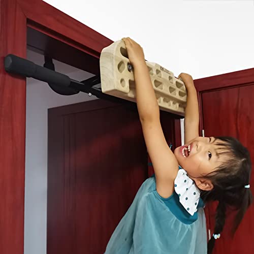 Hangboard Rock Climbing Hangboard with Door Way Pull Up Bar; Including Jugs, Pinches, Pockets, Edges and Slopes for Rock Climbing Training