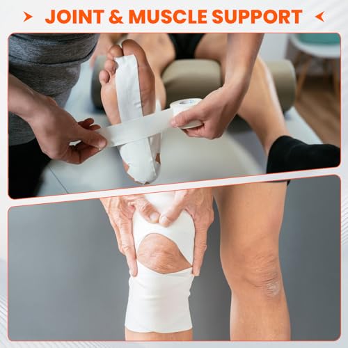 64 Pack Athletic Tape, White Sports Tape for Wrist Ankle Protection, Sports Tape Athletic No Sticky Residue, Easy to Tear Gymnastics Tape for Soccer, Football, Training Supplies (1.5" x 640 Yards) - size: 64