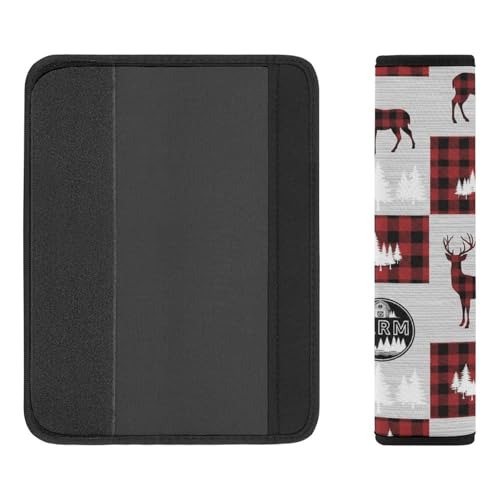 2 Pack Rustic Cabin Deer Wildlife Country Wild Animal Seat Belt Shoulder Pad Universal Soft and Comfortable Shoulder Protector for Kids, Most Cars, Pressure Relief - color: Pattern 914
