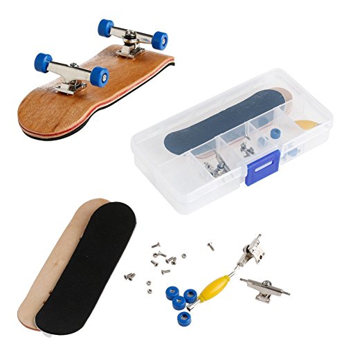 Professional Mini Maple Wooden Fingerboards, 1 Pack(White) | 1Set Finger Skateboards, 5 Layers Maple Panel Mini Skateboards for Fingers, Fingerboard for Kids Brithday Gift - color: White