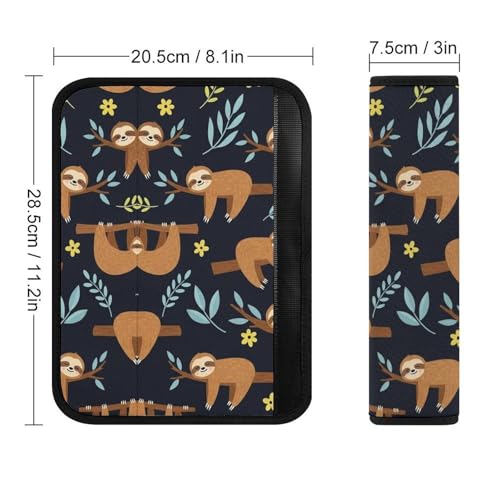 Soft Padded Seat Belt Cover for Girls and Boys, Stroller Pushchair High Chair, 2 Piece Sloths Lovers Shoulder Protector Anti-Slip Pad - color: Pattern 616