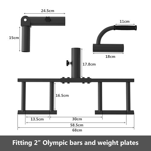 Tamisom Heavy Duty Landmine Handle Attachment Set T Bar Row Viking Press Attachment for Barbell Workouts Weightlifting Landmine Handle Fits 2-Inch Olympic Barbell Strengthen Back and Core Muscles