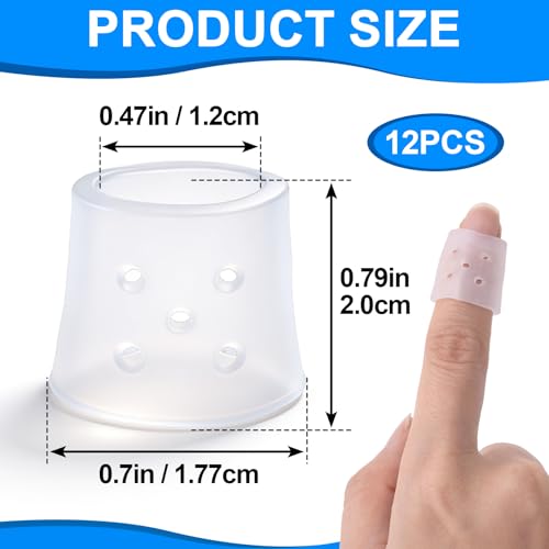 PAGOW 12pcs Finger Covers for Skin Picking, Stop Nail Biting Finger Guard | Reusable Breathable Silicone Anti Skin Picking Finger Gloves for Nail Biting Prevention, Cuticle Protection, Cracked - Clear - size: style1,clear,12pcs