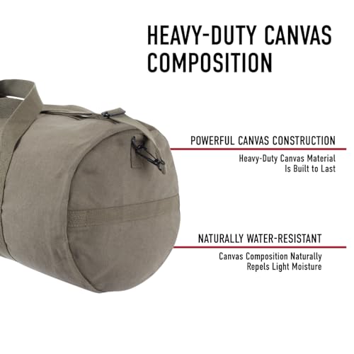 Rothco Heavy-Duty Canvas Shoulder Duffle Bag - Rugged Travel Gym Gear Equipment Bag - color: Olive Drab, size: 19 Inches