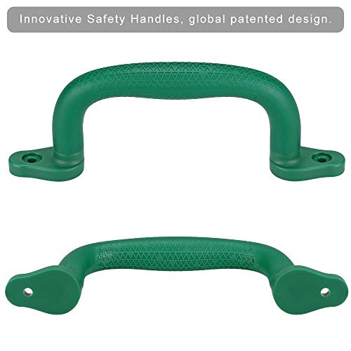 Dolibest Set of 4 Safety Playground Handles,Swing Set Kids Safety Hand Grips for Playset, Climbing Frame, Play House,Climbing Frame, Play House Handles(Green) - color: Green-4pcs