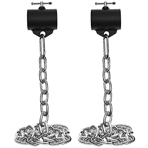 Logest Weight Lifting Chains with Collars - 1 Pair Available in 15LB 25LB 35LB 45LB Steel Workout Chains - Fitness Equipment for Deadlifts Bench Presses and More Targets Back Legs Core Weight Chains