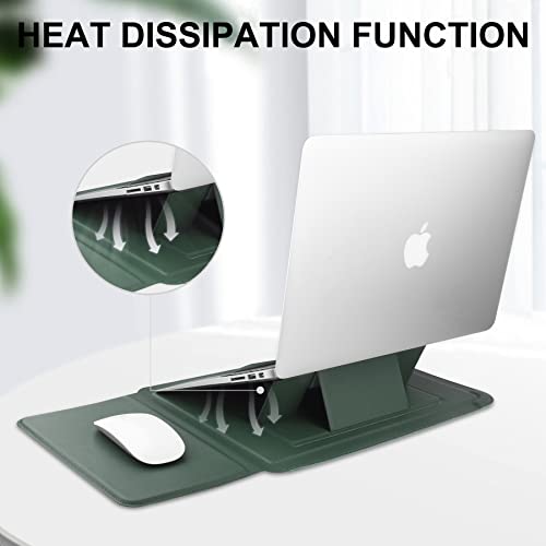 HoYiXi 15 16 Inch Laptop Sleeve Case Leather Bag for MacBook Pro 16 2021 & 2019/Huawei MateBook D15/HP 15.6" PC/MacBook Pro 15/XiaoXin Air 15.6'', Green - color: Green, size: 15-16 in
