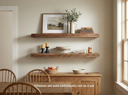 Reclaimed Wood Floating Shelves Real Thick Solid Wood Shelf Handmade - size: 24x6