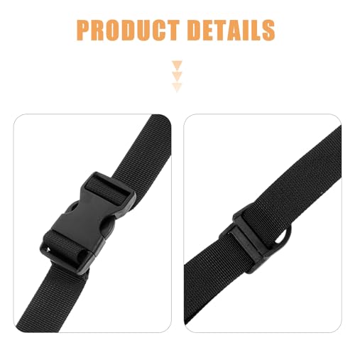 2pcs Heavy Duty Nylon Bundle Straps with Buckle, Sturdy Adjustable Cargo Securing Webbing Belt for Backpack, Tent, Yoga Mat Fastening and Load Tightening