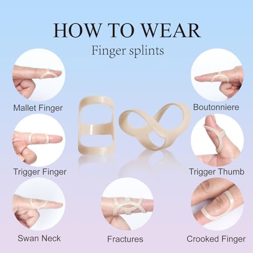 Oval Finger Splint 6 pcs, Finger Splints for Arthritis, Mallet Finger, Trigger Finger Splint, hypermobility(EDS) finger For Thumb/Middle,/Index/Pinky or Ring Finger(size 4,5 each 3pcs) - size: size 4,5 each 3 pcs