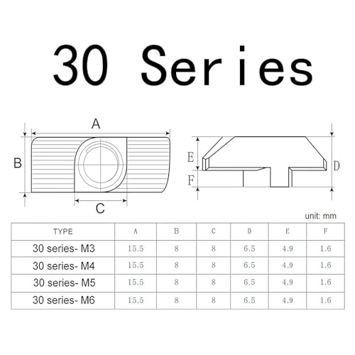 50 Pcs 3030 Series M4 T Nuts, T Slot Nut Hammer Head Fastener Nut, Nickel Plated Carbon Steel Nut for European Aluminum Profile,Drop in T Slot Nuts Assortment Kit(30-M4) - size: 30-M4(50 Pcs）