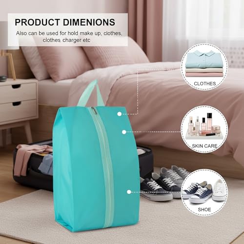 6pcs Portable Shoe Organizer, Travel Pouches with Zipper, Golf Shoe Bags, Clothes Bags, Soccer Cleats Bag Shoe Pouch for Gym, Waterproof, Odor-Resistant (Blue) | Golf Shoe Bags, Clothes Bags, Soccer Cleats Bag Shoe Pouch for Gym, Waterproof, Odor-Resistan