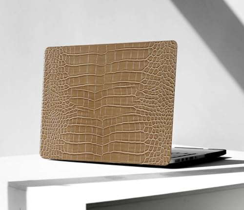 Crocodile Case for MacBook Air 13 Inch 2021 2020 2019 2018 M1 A2337 A2179 A1932, MacBook Air M1 Case, Aligator Skin Snakeskin PU Leather Hardshell & Keyboard Cover for Mac Air 13.3, Brown - color: ## Brown Crocodile