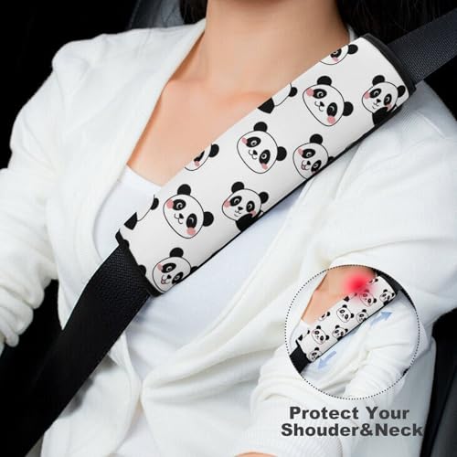 2 Pack Pandas Animal Car Seat Belt Pad Breathable Shoulder Harness Cover for Adult Use, Stroller Pushchair High Chair, Pressure Relief - color: Pattern 913