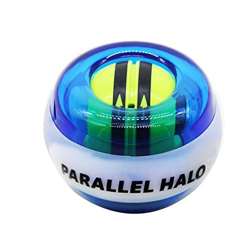 Power Wrist Ball AUTO Start Gyro Ball with LED Lights Forearm Exerciser Wrist Strengthener for Strengthening Muscle and Bones - color: Blue and White(Blue glow)