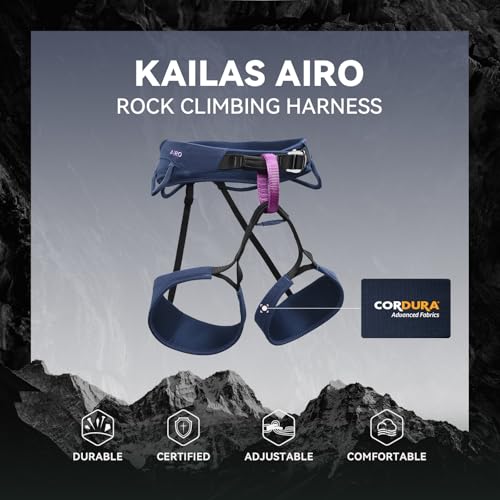 KAILAS Airo Rock Climbing Harness Men Roofing Harnesses Rescue Mountaineering Safety Belt Women Comfortable Lightweight - color: Navy Blue, size: Small
