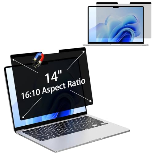 Magnetic Privacy Screen Protector for 14 Inch 16:10 Aspect Ratio Screen Anti-Spy, Anti-Glare, Anti-Blue Light Protection, Enhanced Screen Clarity & Scratch Guard - size: 14 inch