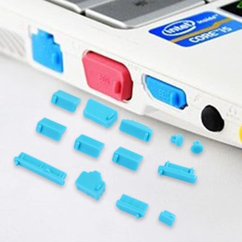 13Pcs/Set Protective Silicone USB RJ45 Port HDMI Interface Cover Anti-Dust Plug Dust Stopper Computer Accessories Dustproof Cover(Purple) - color: purple