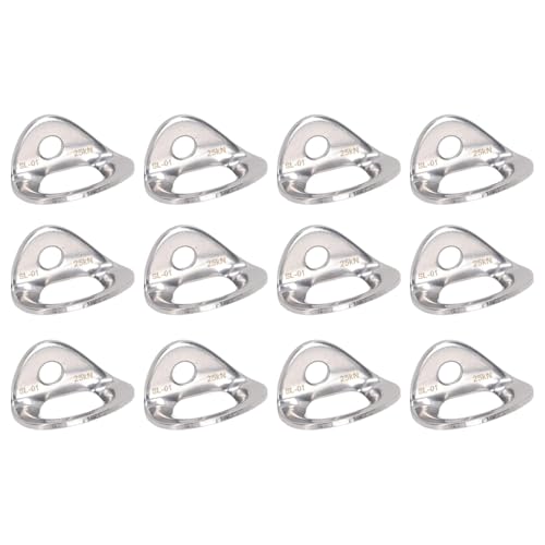 12 Pack 25kN 316 Stainless Steel Bolt Hanger, Professional Grade Rock Climbing Anchors for Rappelling, Cave Exploration Aerial Work, with Large Bearing Capacity for Outdoor Adventures