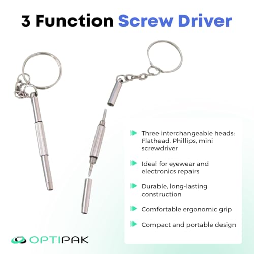 Sparkle Anti-Reflective Safe Lens Cleaner & Repair Kit – (2) 1oz Glasses Cleaner Spray, (2) Microfiber Cloth & Keychain Screwdriver for Eyeglasses, Sunglasses, Lenses & Screens (5 Piece Set) - size: 1 Fl Oz (Pack of 2), style: Silver – 2x1oz Lens Spray +