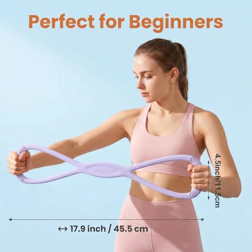 Figure 8 Resistance Band, Figure 8 Resistance Bands for Women Men,Resistance Band Figure for Working Out, Non-Slip Handles, Home Gym, Yoga & Physical Therapy - color: 15 LBS PURPLE