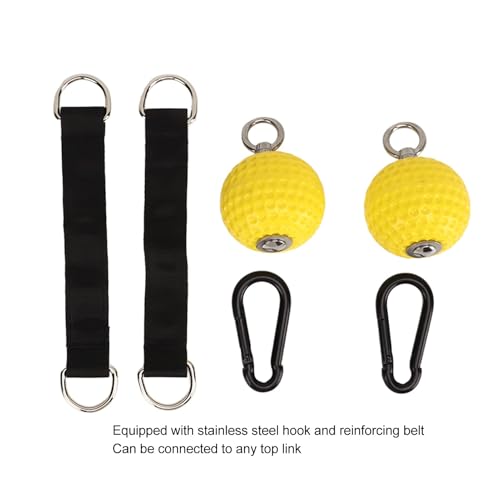 1 Pair Climbing Training Grip Balls with Stainless Steel Hooks and Ribbons, PU Slip-Resistant Material for Hand and Muscle Strength Training on Horizontal Bars