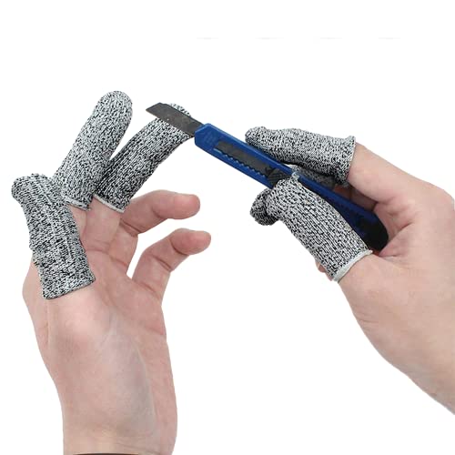 40 pcs Anti-Cut Fingertips Finger Cots Cut Resistant Protector Guards, Non-Slip Cut-Resistant Thumb Finger Protection Cots for Cutting Sewing Kitchen Working Sculpturing Gardening, 1 Size Fit All - size: 40 Pack
