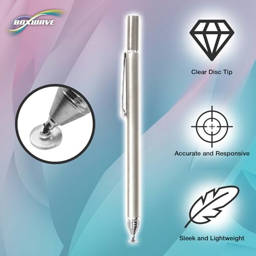 BoxWave Stylus Pen Compatible with LG Gram 16 2-in-1 (16T90P) - FineTouch Capacitive Stylus, Super Precise Stylus Pen - Metallic Silver