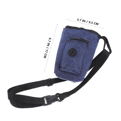 INOOMP Rock Climbing Chalk Bag with Zippered Storage Pocket, Chalk Carrier Waist Pouch for Bouldering and Weightlifting, Navy Blue Sturdy Outdoor Climbing Gear Holder