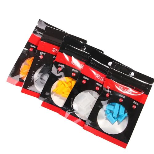 13Pcs/Set Protective Silicone USB RJ45 Port HDMI Interface Cover Anti-Dust Plug Dust Stopper Computer Accessories Dustproof Cover(Black) - color: black