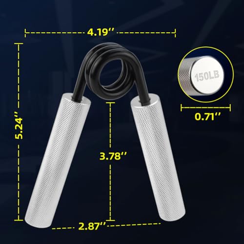 No Slip Heavy-Duty Metal Grip Strength Trainer Forearm Grip for Muscle Building Hand Rehabilitation Home Gym Exerciser Training Recovery Non-slip Hand Gripper Wrist Finger Hand Grip Strengthener