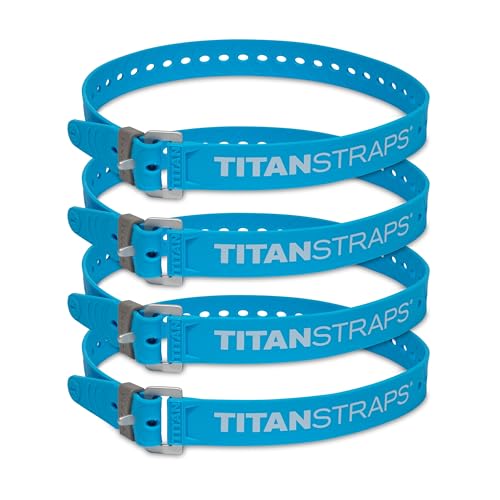 Titan Industrial Straps – Strong & Simple Tie-Downs for Construction (Welders, DIY Home) & 1st Responders – 3 Year Warranty, Batch Tested – 70 lb. Working Load 30" Length, Ocean Blue, 4-Pack - color: Ocean Blue, size: 30" Length / 4-Pack
