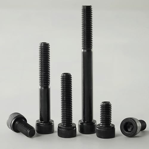 M10-1.5 x 60mm Socket Head Cap Screws, M10x1.5 Bolt, 12.9 Grade Alloy Steel, Allen Socket Drive, Black Oxide Finish, Half Thread, Quantity 6 - size: M10 x 60mm(6PCS)
